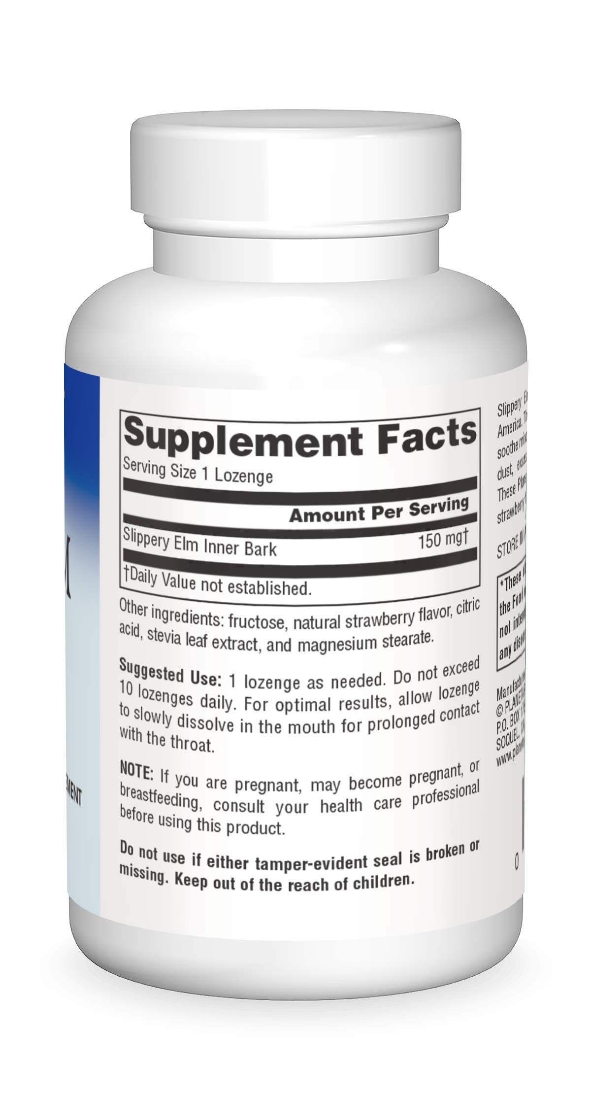 Planetary Herbals Slippery Elm Strawberry Lozenges, Herbal Throat Support, 100 Lozenge