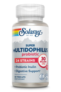 Thumbnail for SOLARAY Multidophilus 24 Strain Probiotic 30 Billion CFU, Probiotics for Digestive Health for Women and Men, Daily Gut Health Support Complex with Prebiotic Inulin, No Dairy 60 VegCaps