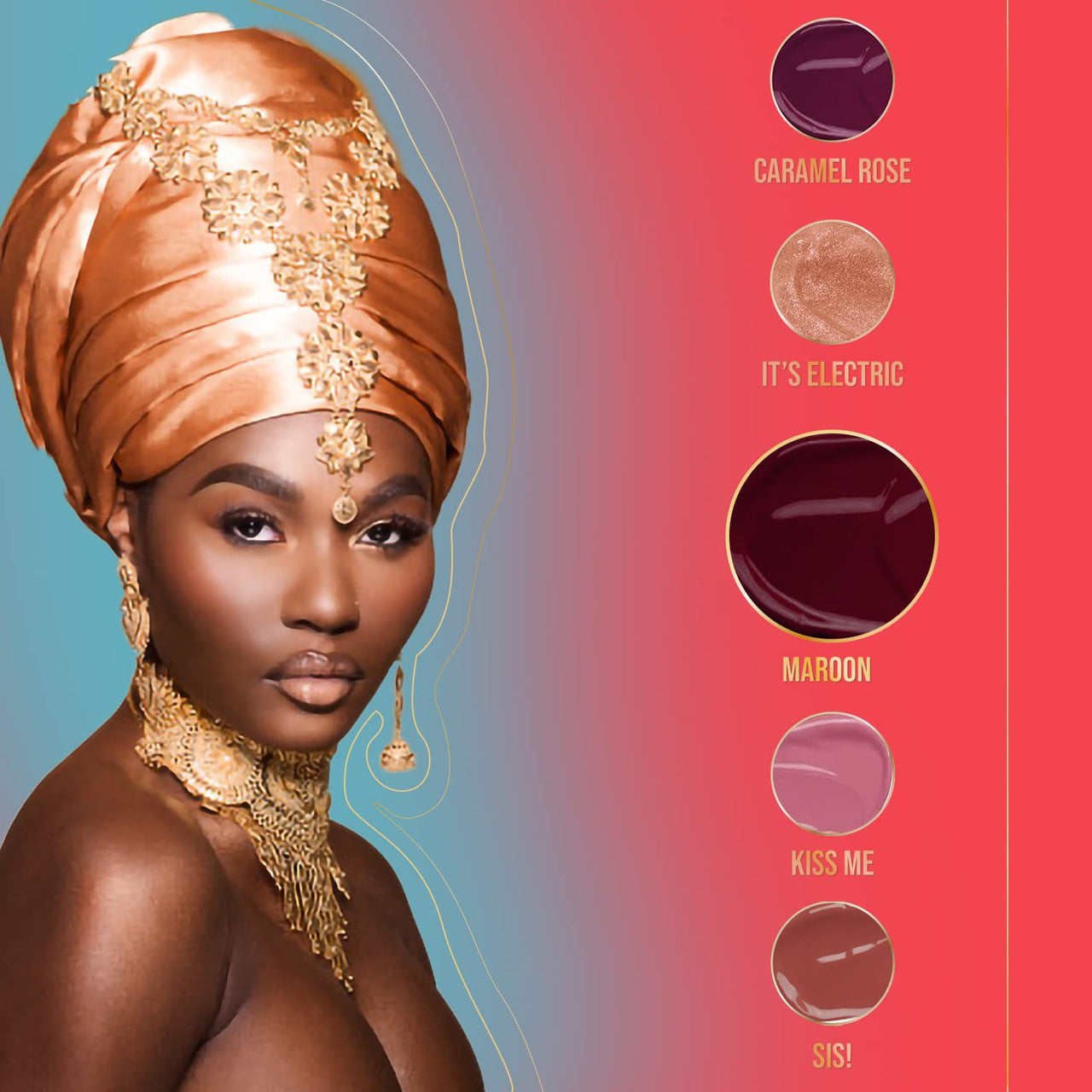 Juvia's Place Lip Gloss Reflect Maroon, Long Lasting Hydrating The Reds & Berries 0.16 oz