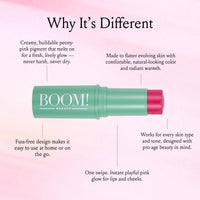 Thumbnail for Boomstick Peony Pink ™ - Multistick for Cheeks & Lips - Vegan, Cream Blush Stick & Lipstick - Makeup for Older Women & Mature Skin Boom Stick By Cindy Joseph
