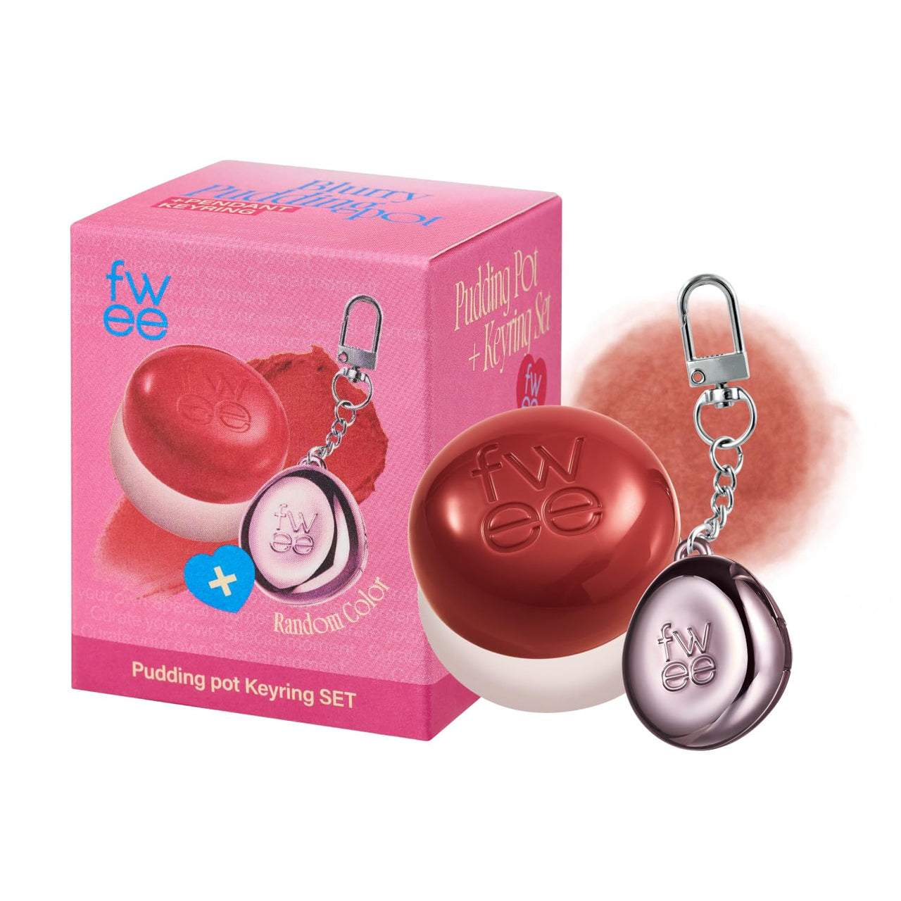 fwee Blurry Pudding Pot + Keychain SET | Airbrushed Blush & Lip, Buildable Pigment, Long-lasting, Lightweight, Easy to Blend, Natural Soft Matte Finish Makeup – Feel’n (Rose Beige) | 0.17 oz