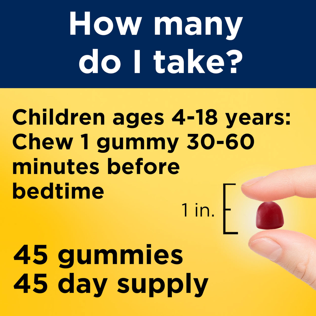 Nature Made Kids First Sleep Melatonin Gummies, 100% Drug-Free Sleep Aid, Kids Sleep Gummies for Restful Sleep, 45 Count