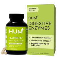 Thumbnail for HUM Flatter Me Digestive Enzymes for Women & Men, Digestive Health Bloating Supplement with Ginger & Peppermint Leaf, Fast Acting Anti Bloat Pills Multi Enzyme for Debloating, Vegan, 60 Capsules