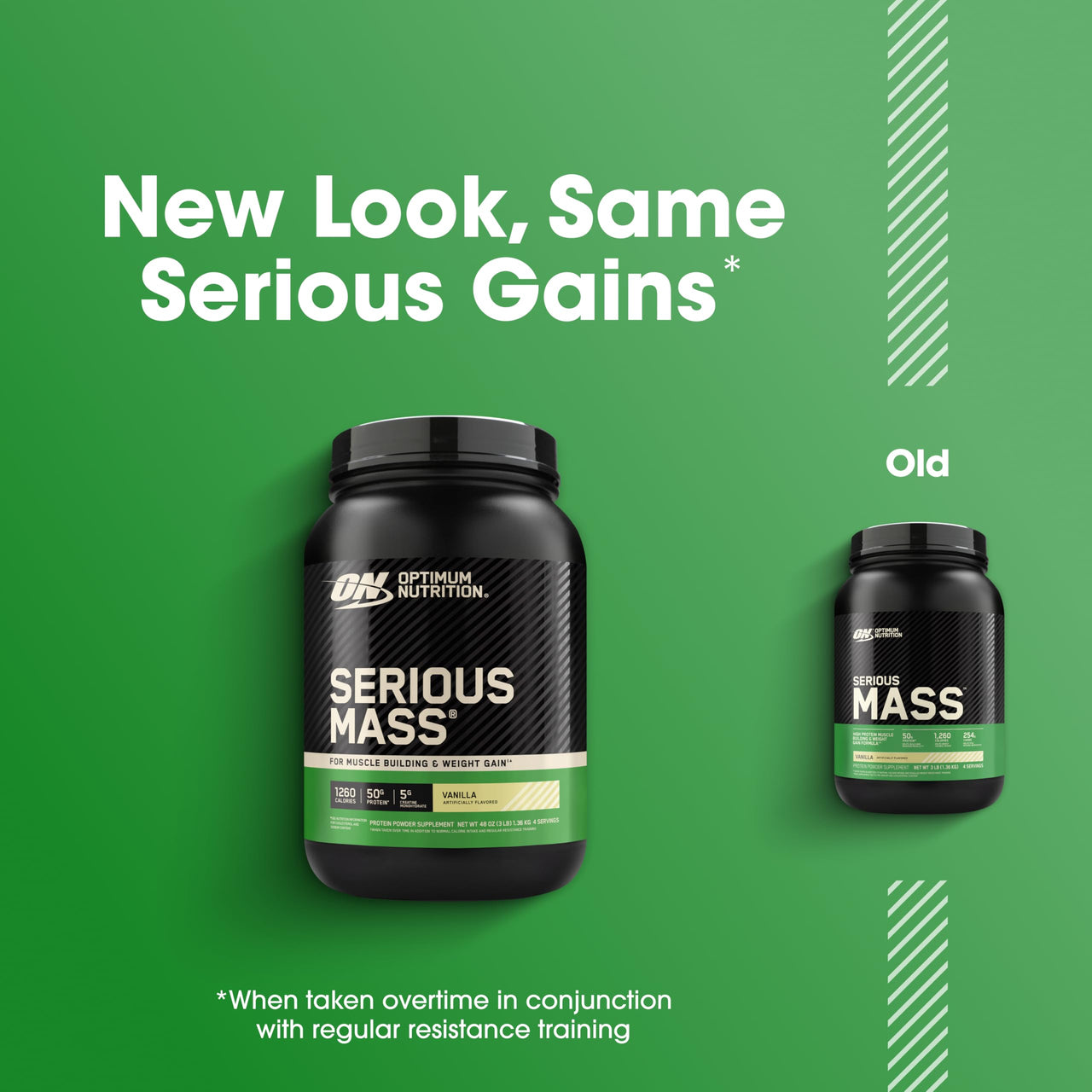 Optimum Nutrition Serious Mass, Weight Gainer Protein Powder, Mass Gainer, Vitamin C and Zinc for Immune Support, Creatine, Vanilla, 3 Pound (Packaging May Vary)