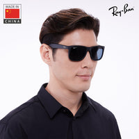 Thumbnail for Ray-Ban RB4165F JUSTIN CLASSIC LOW BRIDGE FIT POLARIZED Square Shaped Sunglasses for Men & Women – Includes Official Rayban Eyewear Kit – Ideal Formal & Casual Wear Sunglasses – Blue Mirror Lens