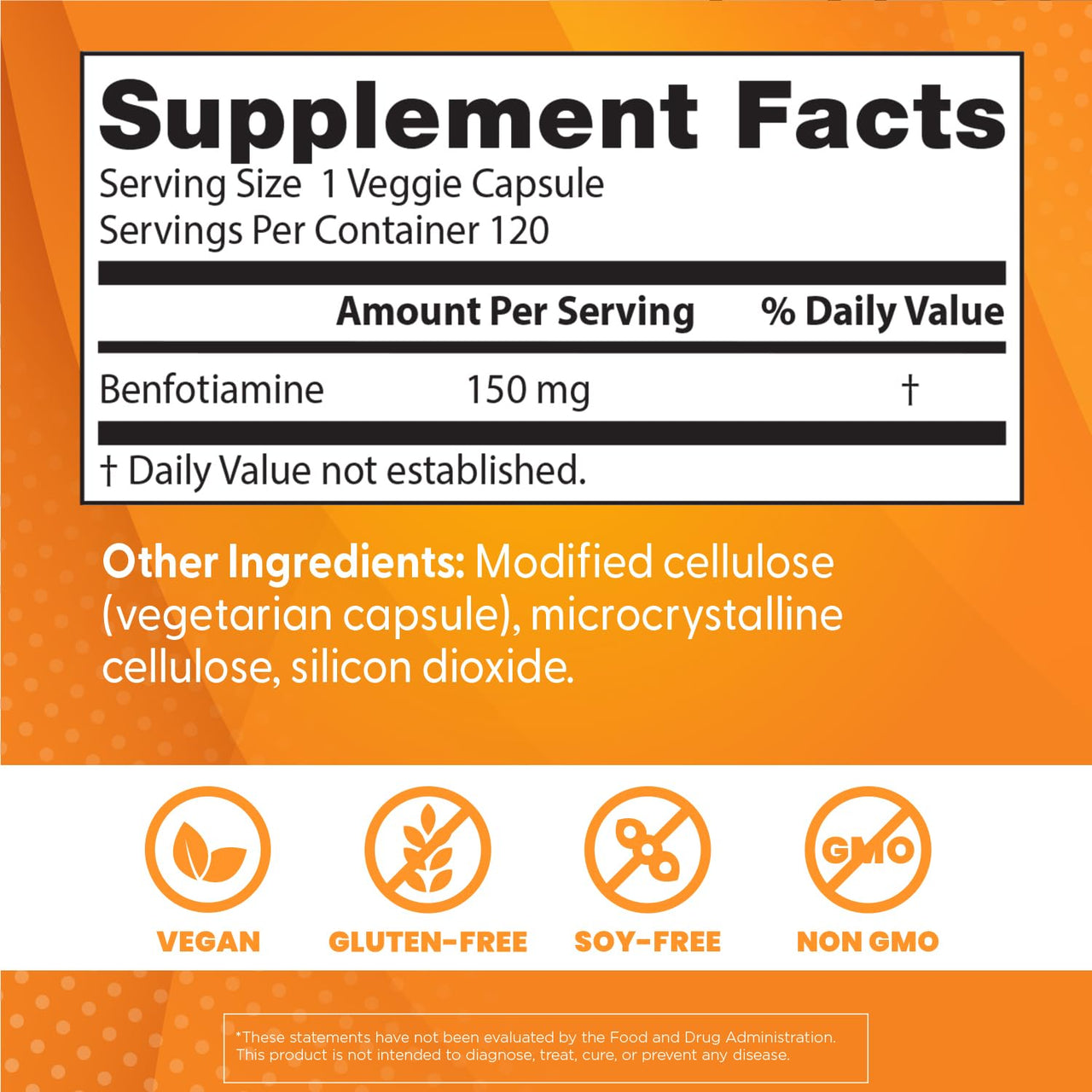 Doctor's BEST Benfotiamine 150mg Supplement - Bioavailable Vitamin B1 for Men & Women, Benfotiamine B1 Capsules, Supports Nerve & Metabolic Health, Antioxidant Support, Non GMO - 120 Veggie Caps