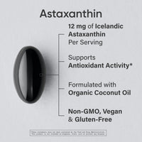 Thumbnail for Sports Research Triple Strength Vegan Astaxanthin Supplement from Algae - Plant Based Softgels for Antioxidant Activity, Skin & Eye Health - Non-GMO Verified, Made with Coconut Oil - 12mg, 60 Count
