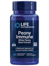 Thumbnail for Life Extension Peony Immune, White Peony Root, Immune Health Support, Immune System, Gluten-Free, Non-GMO, Vegetarian, 60 Capsules