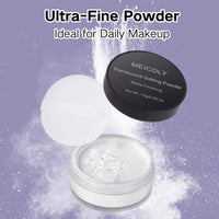 Thumbnail for MEICOLY Talc-Free Setting Powder with Sifter,Long Lasting Loose Face Powder,Translucent Powder Colorset Powder,Matte Finishing White Face Paint Setting Powder for Halloween SFX Makeup,Oil Control