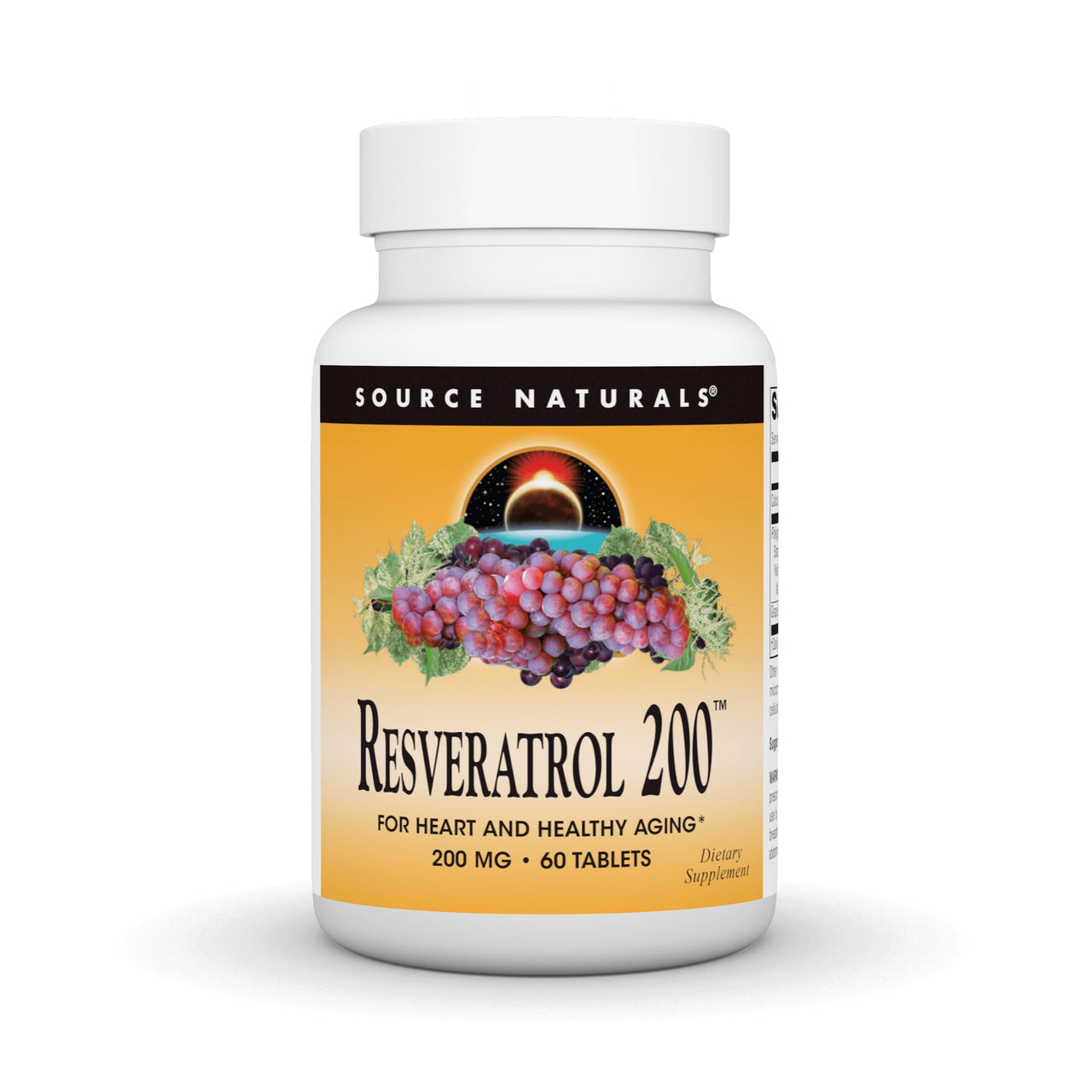 Source Naturals Resveratrol, for Heart and Healthy Aging* 200 mg - 60 Tablets