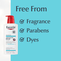 Thumbnail for Eucerin Advanced Repair Unscented Body Lotion for Dry Skin (16.9 Fl Oz) + Advanced Cleansing Body and Face Cleanser for Sensitive Skin, Fragrance Free (16.9 Fl Oz)