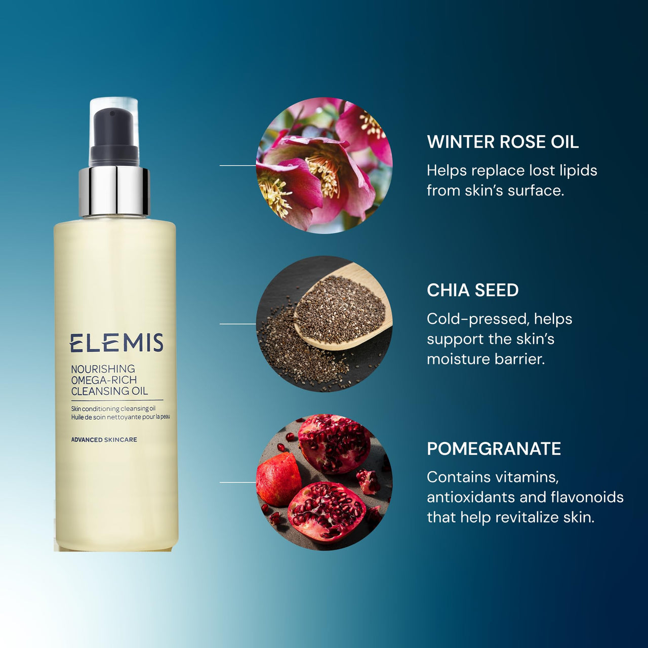 ELEMIS Nourishing Omega-Rich Cleansing Oil; Skin Conditioning Cleansing Oil, 6.5 Fl Oz