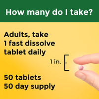 Thumbnail for Nature Made Vitamin B12 1000 mcg, Easy to Take Sublingual B12 for Energy Metabolism Support, 50 Sugar Free Fast Dissolve Tablets, 50 Day Supply