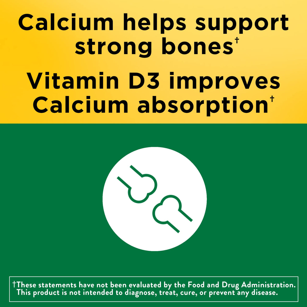 Nature Made Calcium 600 mg with Vitamin D3, Dietary Supplement for Bone Support, Calcium Supplement for Bone Health, 60 Tablets