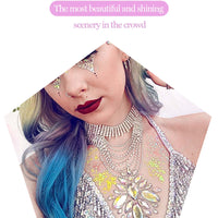 Thumbnail for DAGEDA Body Glitter Gel, Face Glitter Body Gel Sequins Shimmer Liquid Eyeshadow, Chunky Glitter for Face Hair Nails, Holographic Cosmetic Laser Powder Festival Glitter Makeup 50ml(White)