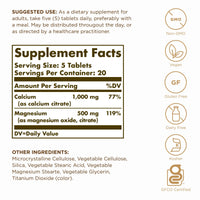 Thumbnail for Solgar Calcium Magnesium Citrate - 100 Tablets, Pack of 2 - Non-GMO, Vegan, Gluten Free, Kosher - 40 Total Servings