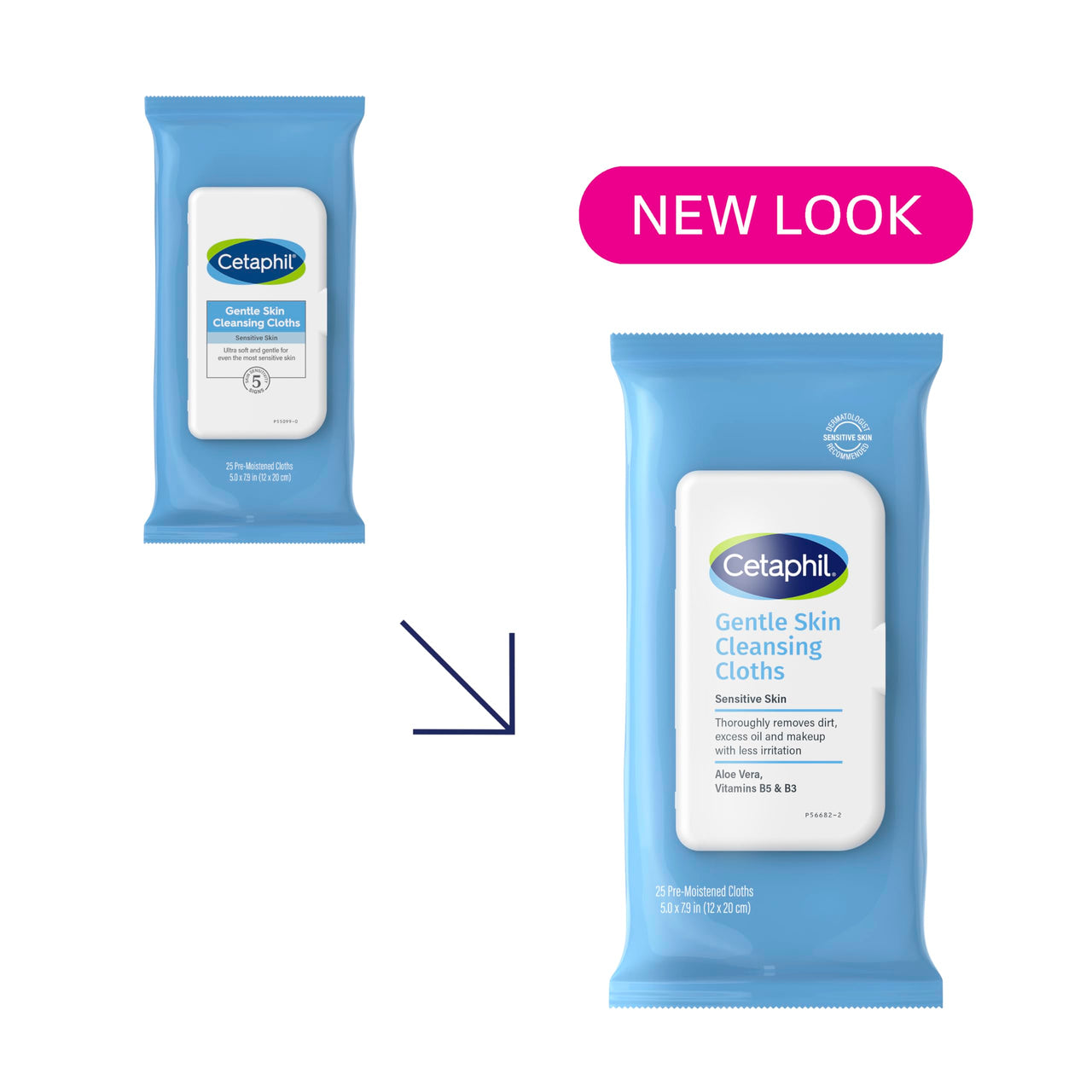 Cetaphil Face and Body Wipes, Gentle Skin Cleansing Cloths, 25 Count (Pack of 3), for Dry, Sensitive Skin, Flip Top Closure, Great for the Gym, Travel, in the Car, Hypoallergenic, Fragrance Free