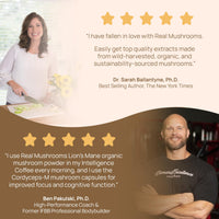 Thumbnail for Real Mushrooms Lions Mane Powder - Organic Mushroom Extract for Cognitive Function Immune Support Brain Supplements Memory and Focus Vegan Supplement, 150 Servings