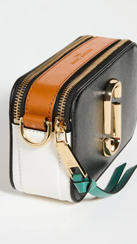 Thumbnail for Marc Jacobs Women's Snapshot Camera Bag, Black/Honey Ginger Multi, One Size