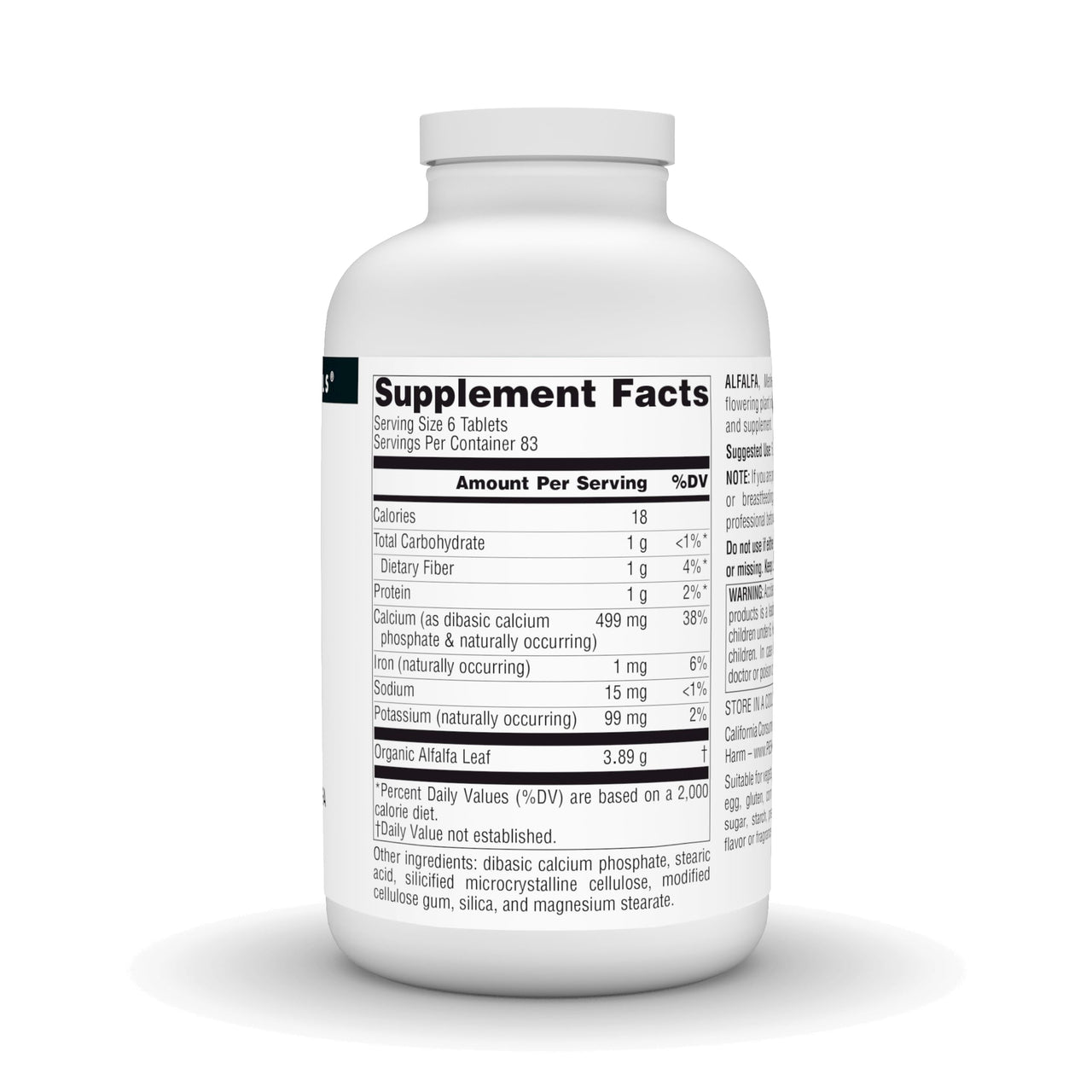 Source Naturals Alfalfa, Contains Organic Alfalfa - 648mg - 500 Tablets