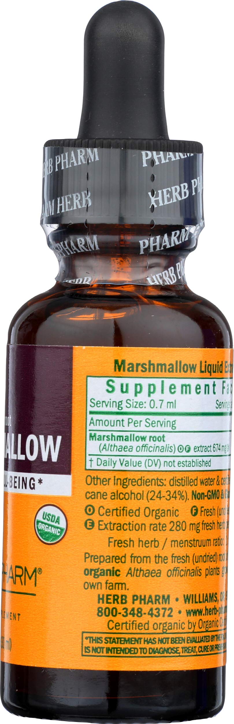 Herb Pharm Certified Organic Marshmallow Liquid Extract - 1 Ounce