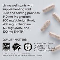 Thumbnail for Sports Research® Sleep Complex- Melatonin-Free Vegan Capsules - with Valerian Root, GABA, L-Theanine, Magnesium & 5-HTP - 30 Servings
