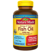 Thumbnail for Nature Made Fish Oil Omega 3 Supplements, Omega 3 Fish Oil as Ethyl Esters 1200 mg Softgels, EPA DHA Supplement for Healthy Heart, Brain, Eye Support, One Per Day, 100 Softgels