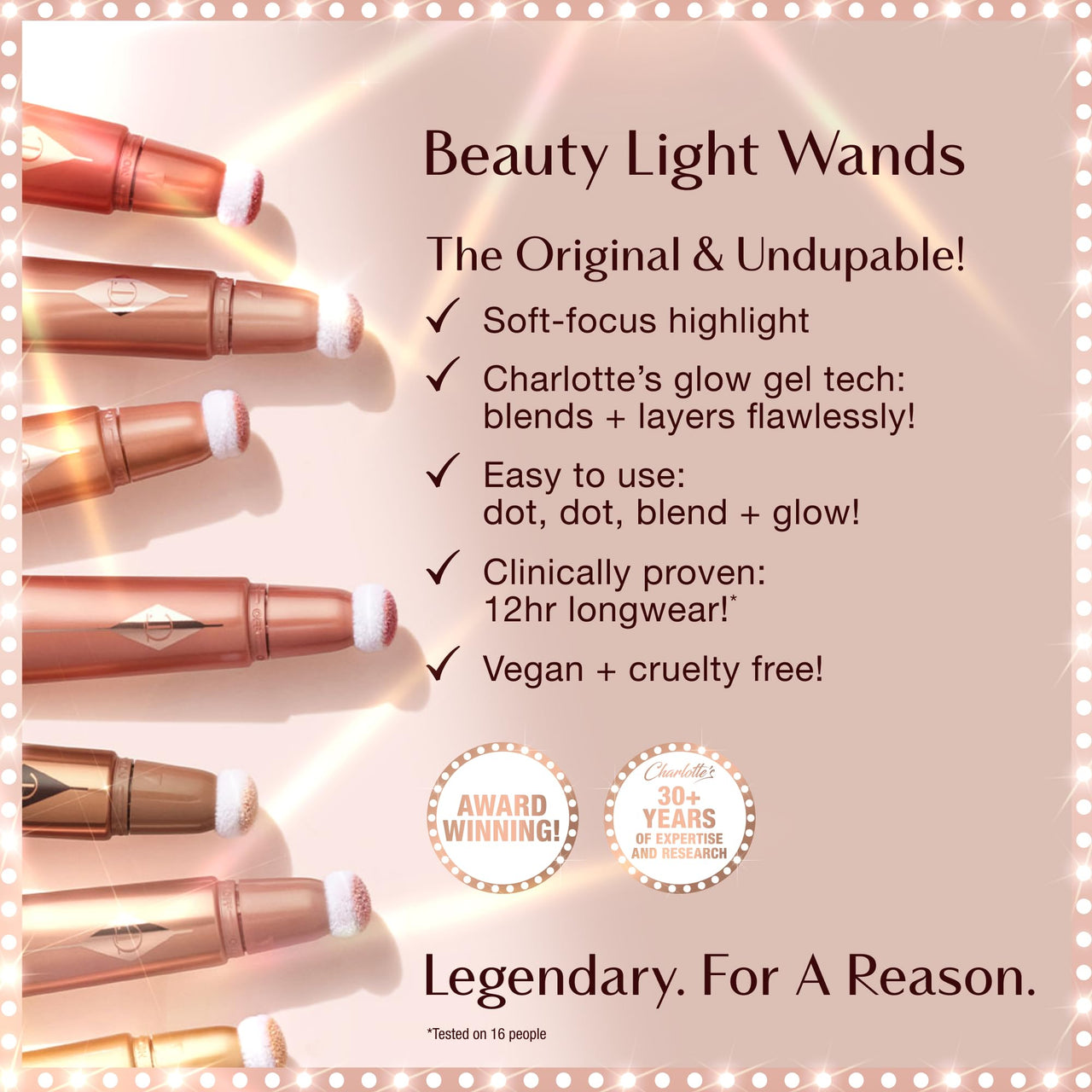 Charlotte Tilbury Glowgasm Beauty Light Wand Liquid Highlighter Makeup - Soft-Focus Pink Highlighter & Blush for Cheeks - Pearlescent, Weightless Radiant Finish - Pinkgasm
