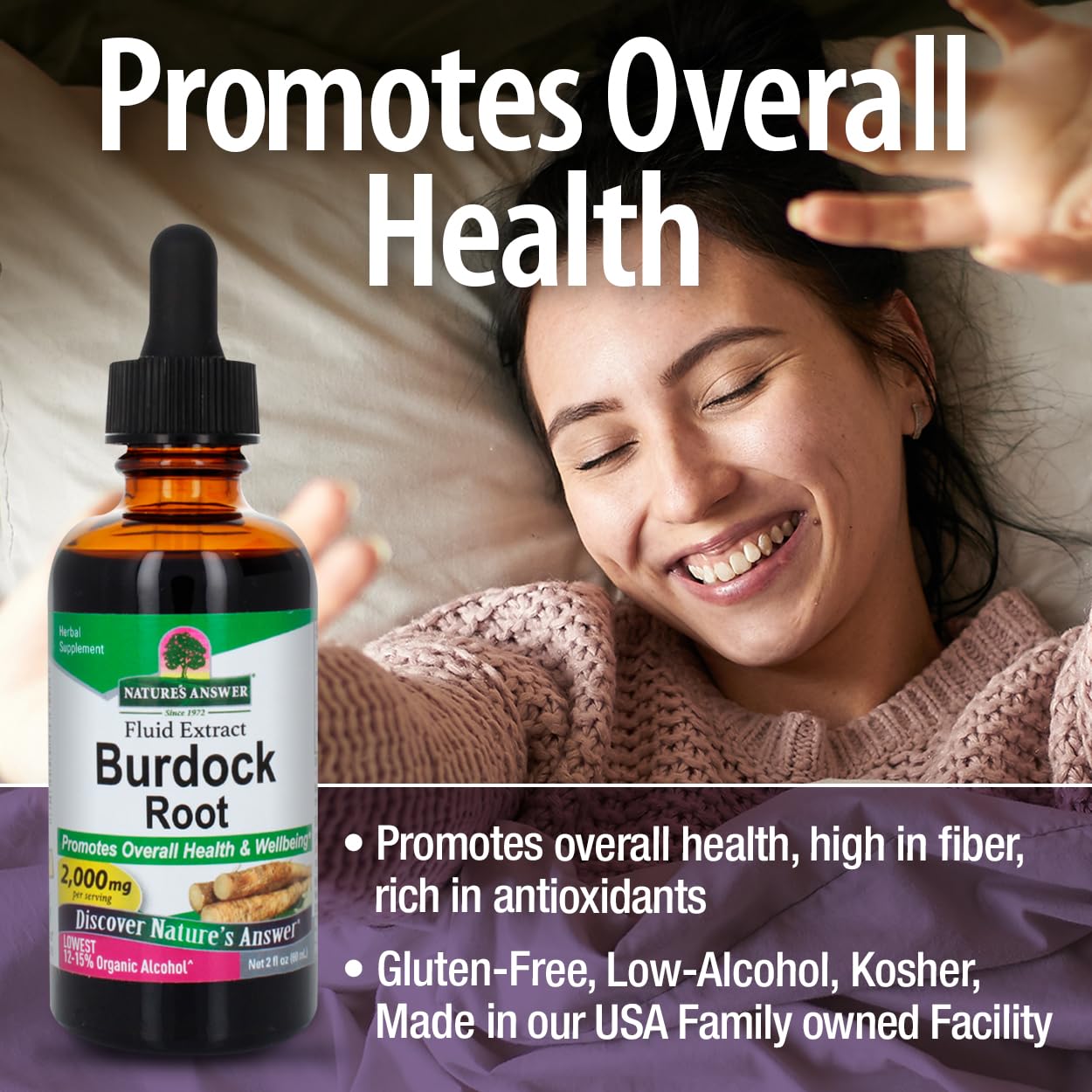 Nature's Answer Burdock Root | Herbal Supplement | Super Concentrated | Promotes Overall Health & Well-being | Low Alcohol & Gluten-Free 2oz