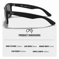 Thumbnail for Ray-Ban RB4165F JUSTIN COLOR MIX Square Shaped Non-Polarized Sunglasses for Men – Includes Official RAYBAN Eyewear Kit – Ideal Formal & Casual Wear Sunglasses – Silver Lens