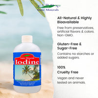 Thumbnail for Eidon Ionic Minerals Potassium Iodide Supplement - Liquid Iodine Drops, Supports Energy Levels and Thyroid Health, Bioavailable, No Additives or Preservatives - Potassium Iodide Drops, 18 oz
