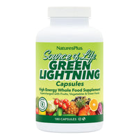 Thumbnail for NaturesPlus Source of Life Green Lightning - 180 Capsules - All-Natural High-Energy Whole-Food Supplement - Green Superfoods & Digestive Enzymes - Gluten Free, Vegetarian - 45 Servings