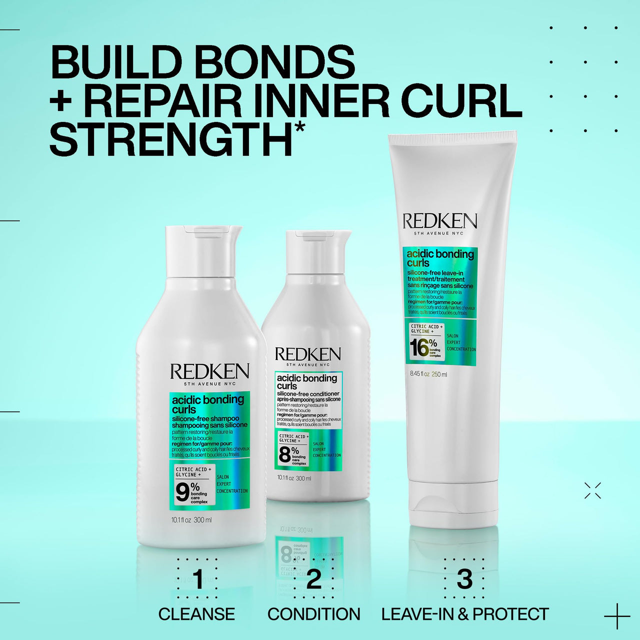 REDKEN Acidic Bonding Curls Sulfate-Free Shampoo | For Curly Hair | Curl Control + Definition | With Citric Acid, Avocado Oil, Shea Butter | Silicone-Free | Hydrating Shampoo | Repairs Damaged Curls