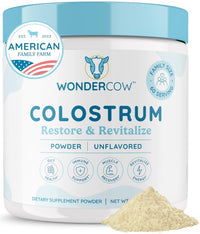 Thumbnail for WONDERCOW Colostrum Supplement Powder for Gut Health, Immune Support, Muscle Recovery & Wellness | Natural IgG Pure Whole Bovine Colostrum Superfood, Unflavored, 60 Servings