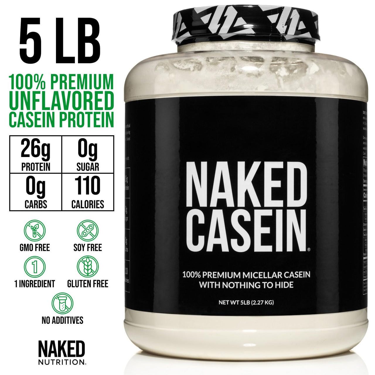 NAKED Grass Fed Protein Bundle: 5LB Unflavored Whey and 5LB Unflavored Casein