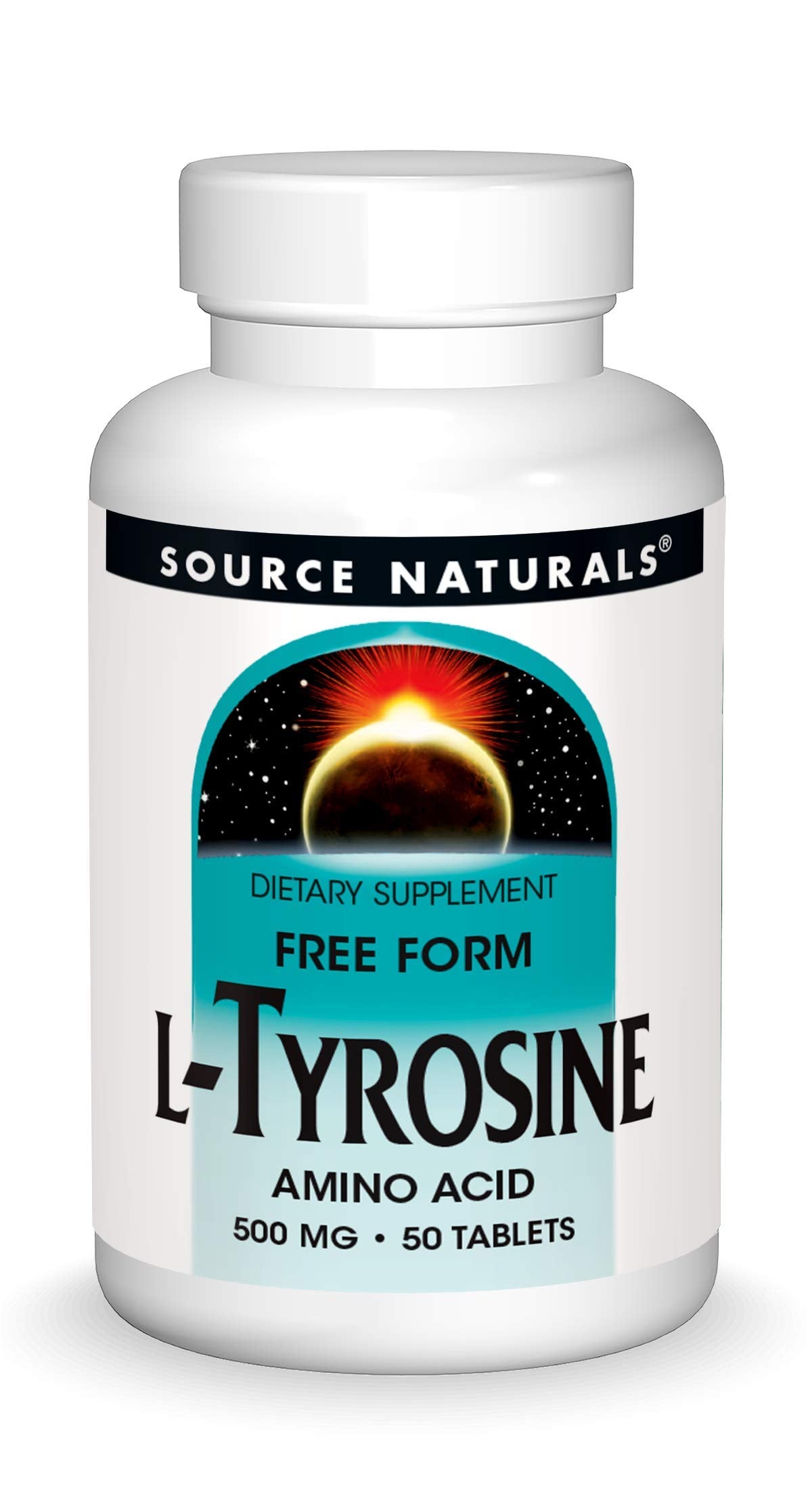 Source Naturals L-Tyrosine -Free Form Amino Acid Supplement - 50 Tablets