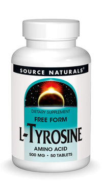 Thumbnail for Source Naturals L-Tyrosine -Free Form Amino Acid Supplement - 50 Tablets