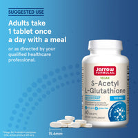 Thumbnail for Jarrow Formulas S-Acetyl L-Glutathione Tablets - 100 mg - 60 Count - Dietary Supplement - Stable Form of L-Glutathione - for Antioxidant Support and Detoxification - Non-GMO - Gluten Free
