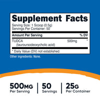 Thumbnail for Nutricost Tudca Powder 25 Grams (Tauroursodeoxycholic Acid) - Gluten Free, Non-GMO