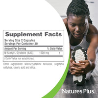 Thumbnail for NaturesPlus PRO NAC 1200 mg - 60 Capsules - Crucial for Replenishing Glutathione - Non-GMO, Vegan & Gluten Free - 30 Servings