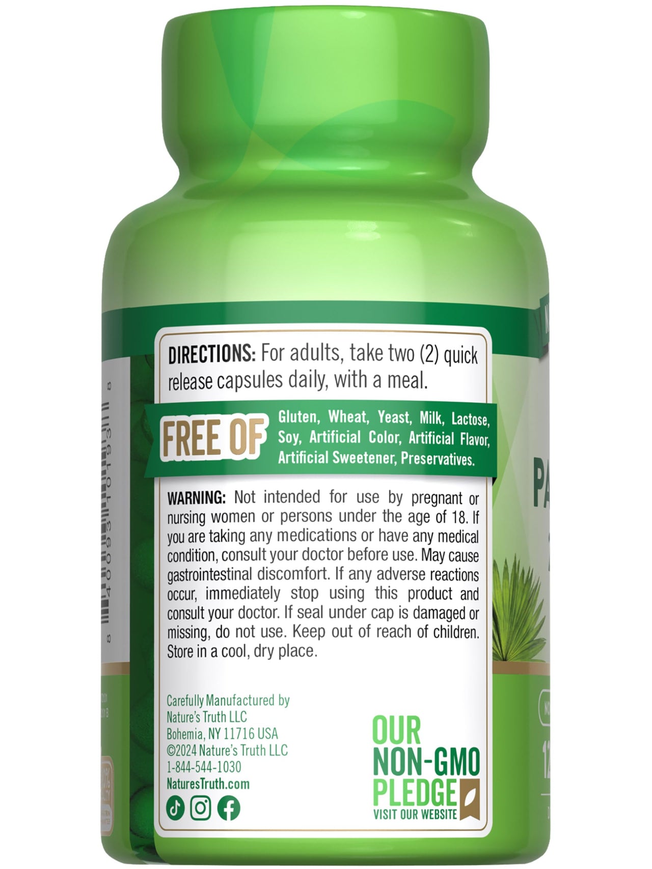 Nature's Truth Saw Palmetto Extract | 120 Capsules | Non-GMO & Gluten Free Supplement