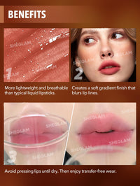 Thumbnail for SHEGLAM Soft Haze Lip Blur Waterproof Liquid Lipstick Matte Transfer-Proof Lip Tint Lasting Super Stay Lip Stain-Play Date