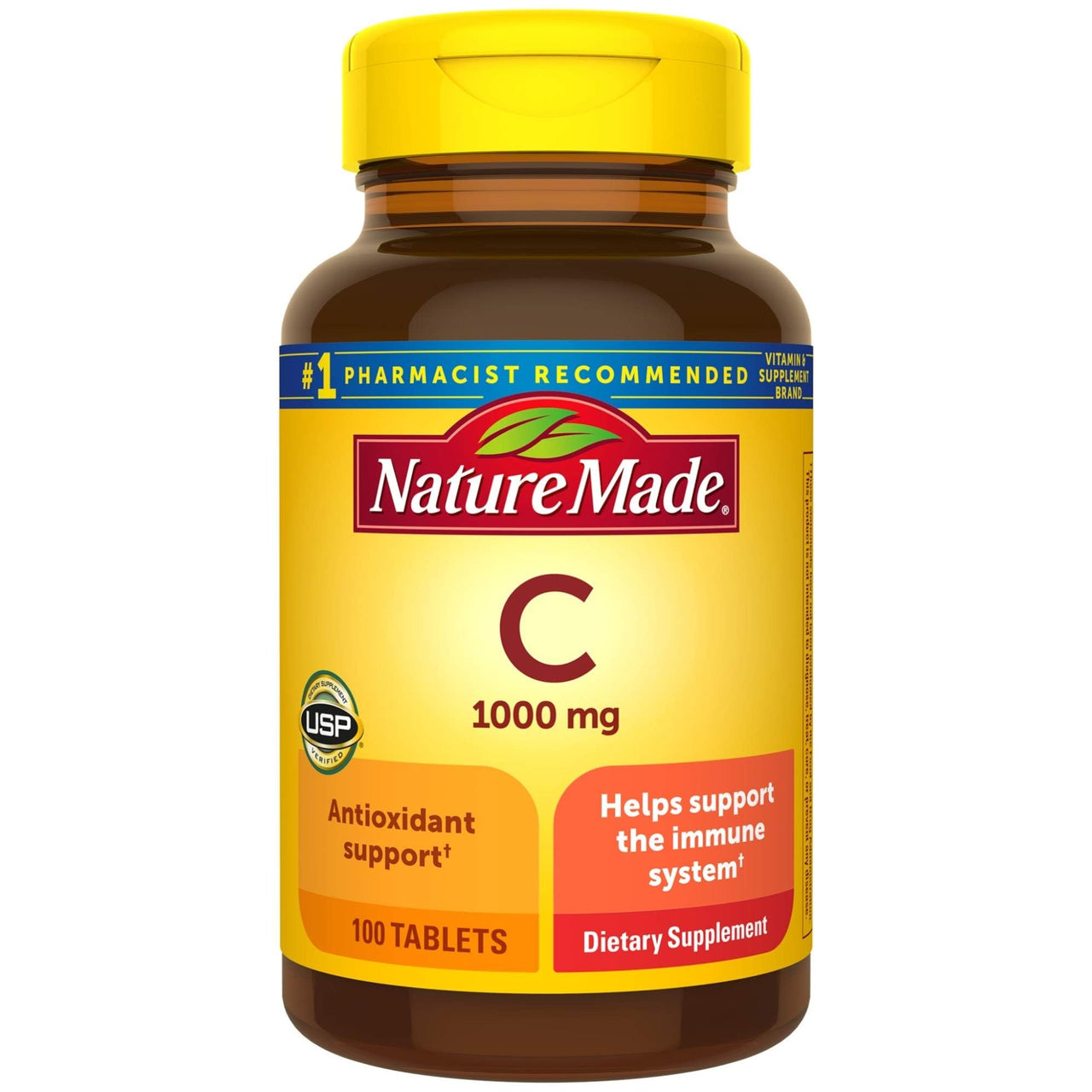 Nature Made Vitamin C 1000 mg Tablets, 100 Count to Help Support the Immune System