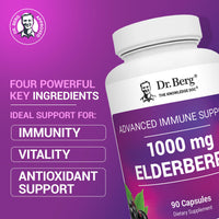 Thumbnail for Dr. Berg Black Elderberry Capsules (Advanced Immune Support*) with 15,000 IU Vitamin D, 60 mg of Zinc, & 90 mg of Camu Camu - (4-in-1) Sambucus Elderberry Immune Support Supplement - 90 Capsules