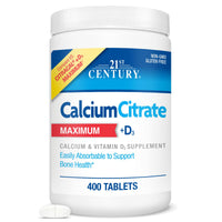 Thumbnail for 21st Century Vitamins Calcium Citrate Plus D3 Maximum Tablets, 400 Count