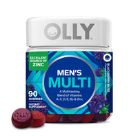 Thumbnail for OLLY Men's Multivitamin Gummy, Vitamins A, C, D, E, B, Zinc, Blackberry Flavor, 45 Day Supply - 90 Count