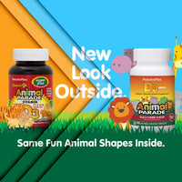 Thumbnail for Natures Plus Animal Parade Sugar-Free Children's Vitamin D3 - 500 IU - Black Cherry Flavor - 90 Chewable Animal Shaped Tablets - Bone Health & Immune System Support - 90 Servings