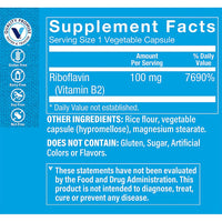 Thumbnail for The Vitamin Shoppe Riboflavin Vitamin B2 100mg - Energy Production & Metabolism | Nervous System Support | 100 Capsules | Essential B