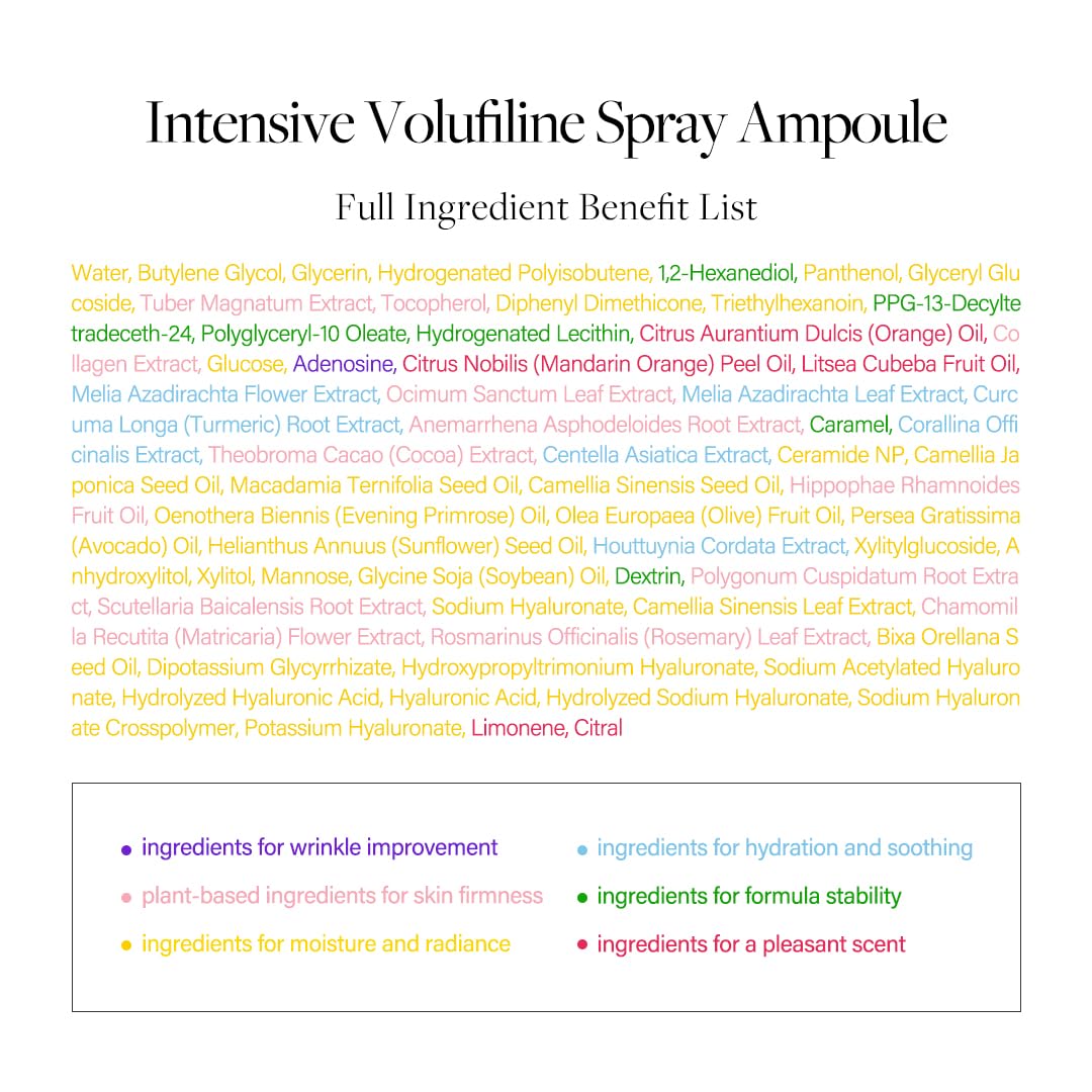 d'alba Piedmont Intensive Vegan Volufiline Spray Ampoule, premium elasticity care treatment, 50,000ppm Volufiline ampoule, ultimate skin-firming, 1.69 fl.oz