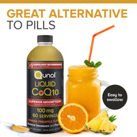 Thumbnail for Qunol Liquid CoQ10 100mg, Superior Absorption Natural Supplement Form of Coenzyme Q10, Antioxidant for Heart Health, Orange Pineapple Flavored, 60 Servings, 20.3 oz Bottle